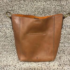 Frye leather bag. EUC. Tan with brass hardware